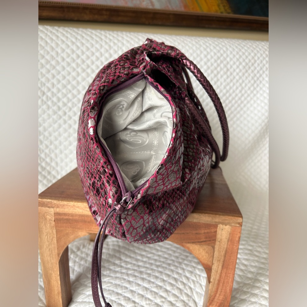 Brighton Purple Python Magnetic Closure Gently Us… - image 8